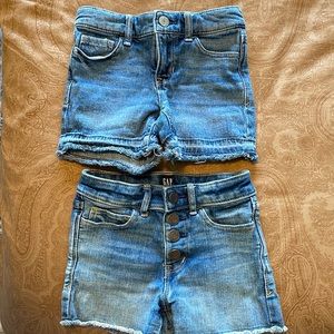 2 Pairs of Girls Size 5 GAP Cut Off Jean Shorts